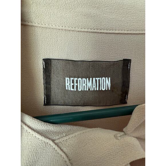 Reformation Beige Sheer Blouse Size Small - Picture 4 of 6